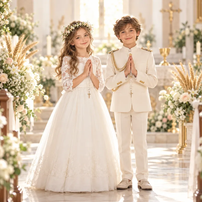 Imagen decorativa de una invitación de Primera Comunión